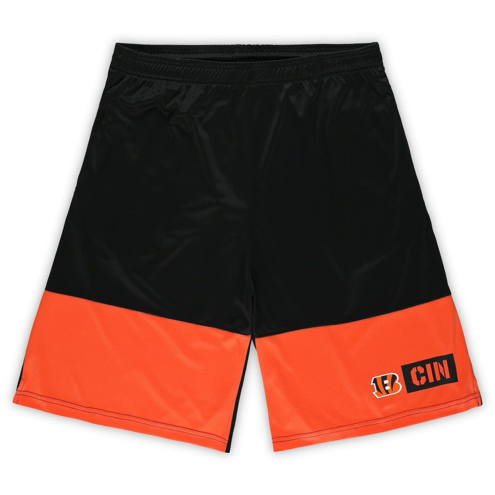 Cincinnati Bengals Big & Tall Best of the Best Performance Shorts - Black/Orange online