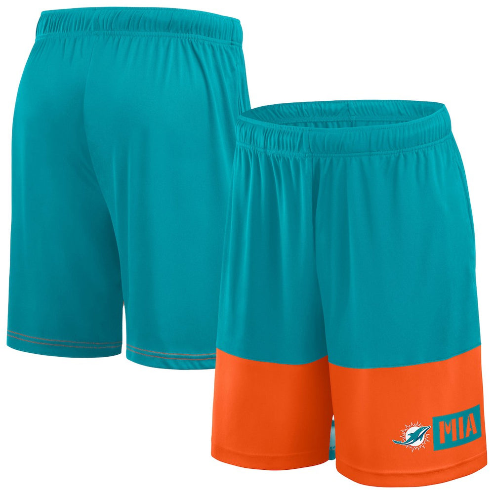 Miami Dolphins Big & Tall Best of the Best Performance Shorts - Aqua/Orange cheap