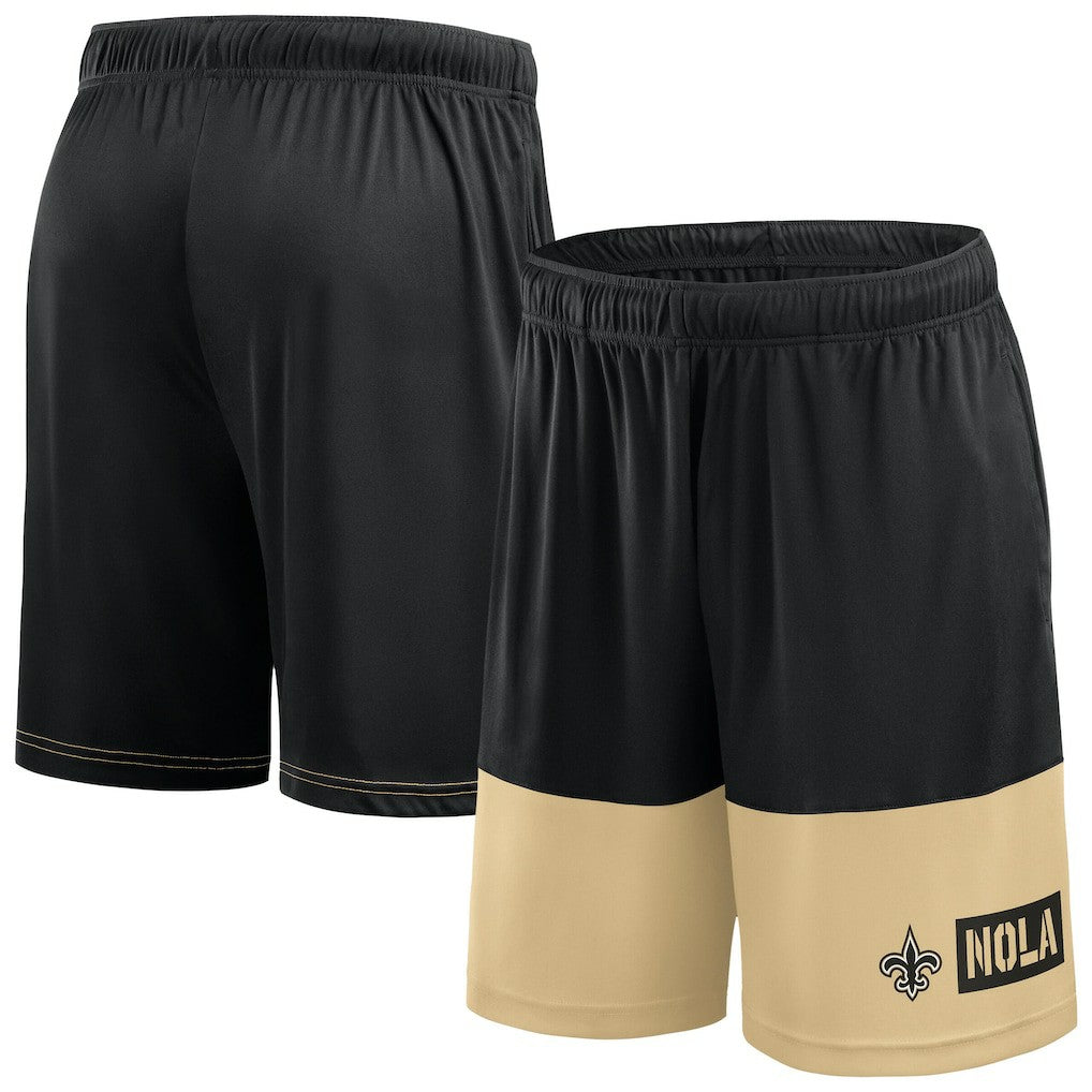 New Orleans Saints Big & Tall Best of the Best Performance Shorts - Black/Gold discount