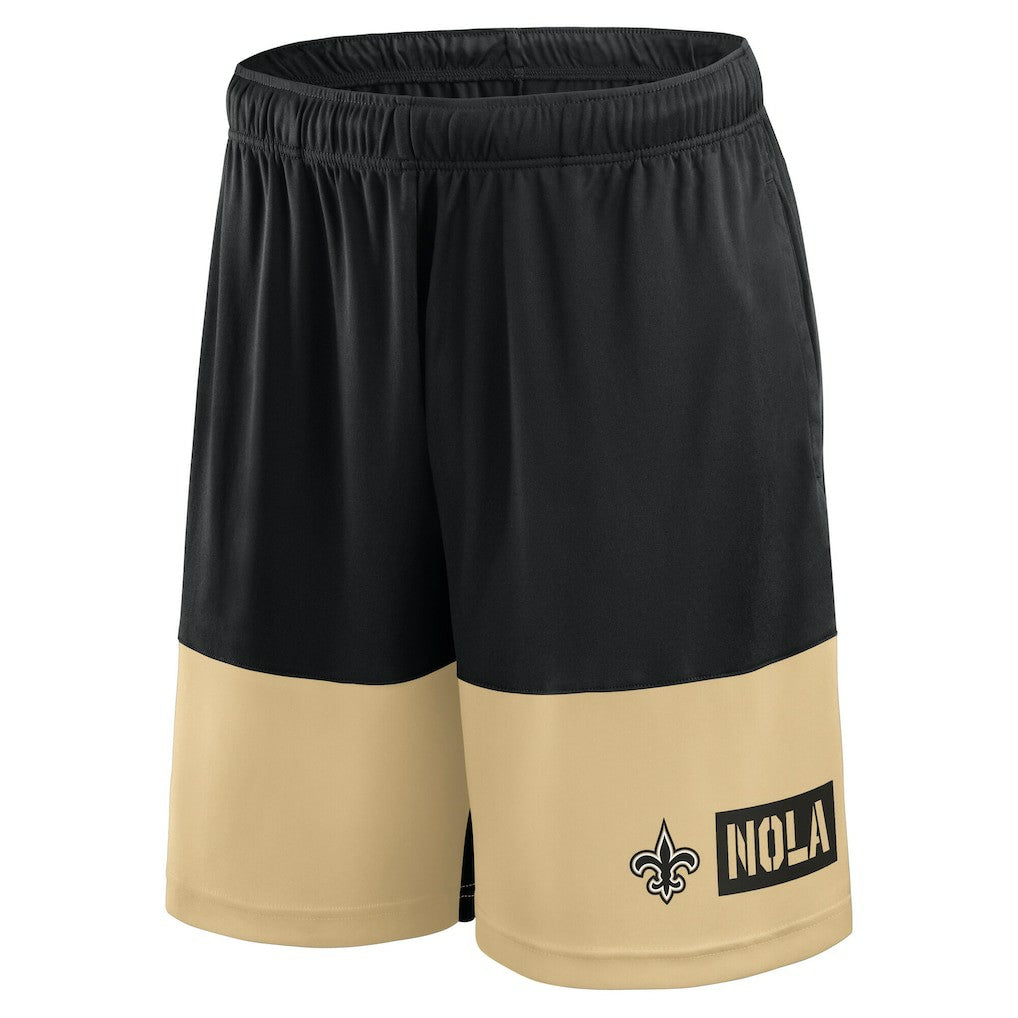 New Orleans Saints Big & Tall Best of the Best Performance Shorts - Black/Gold discount