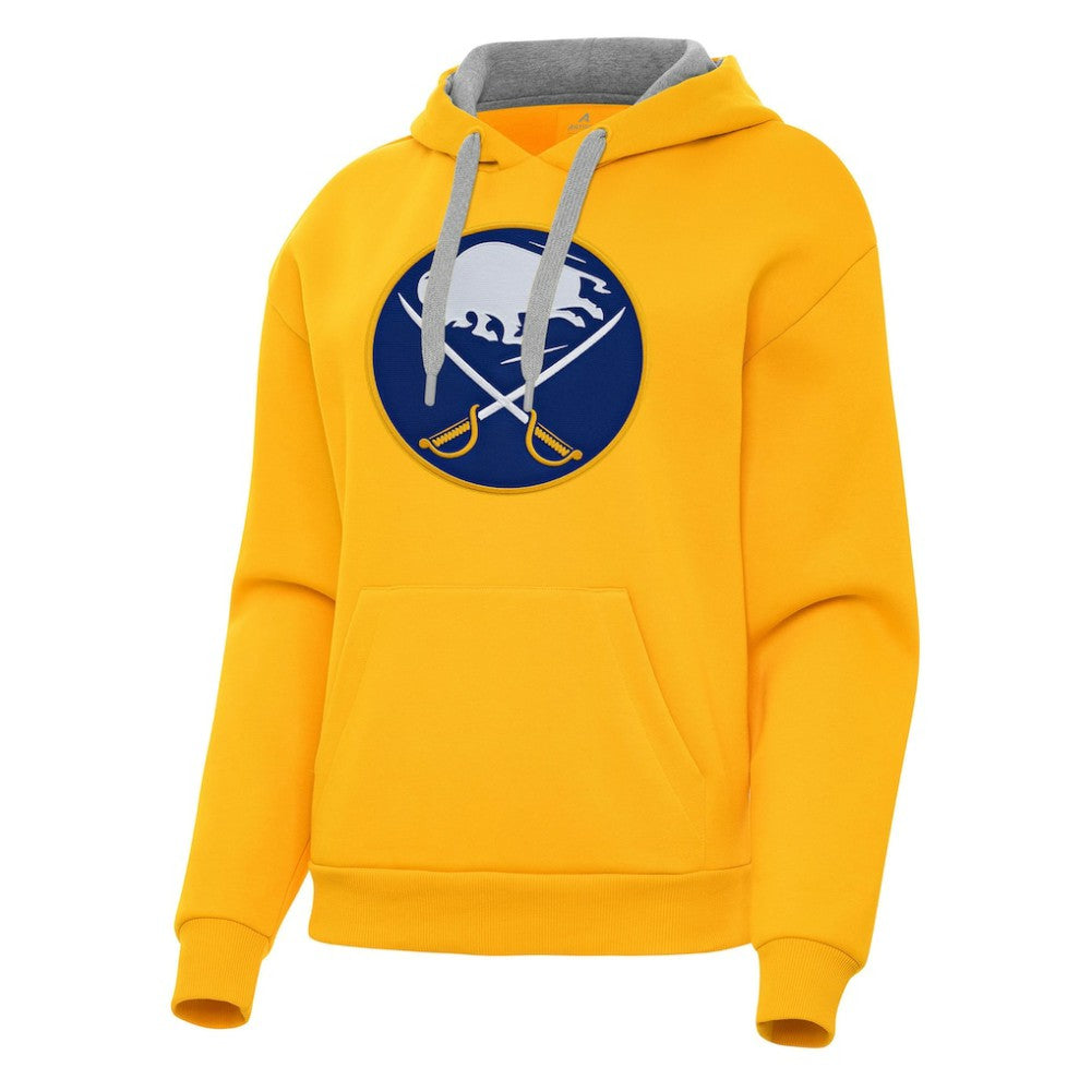 Buffalo Sabres Antigua Women's Victory Pullover Hoodie - Gold Hoodies