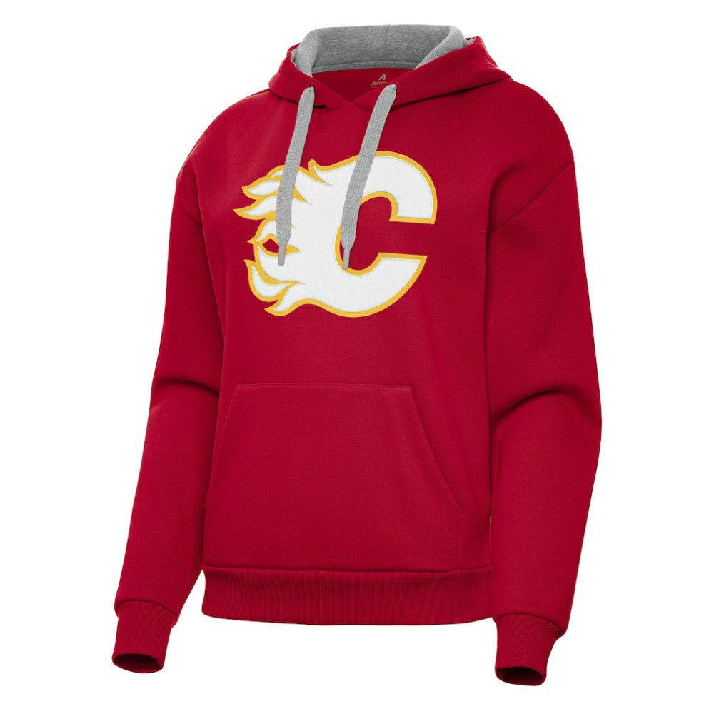 Calgary Flames Antigua Women's Victory Pullover Hoodie - Red Hoodies