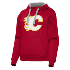 Calgary Flames Antigua Women's Victory Pullover Hoodie - Red Hoodies