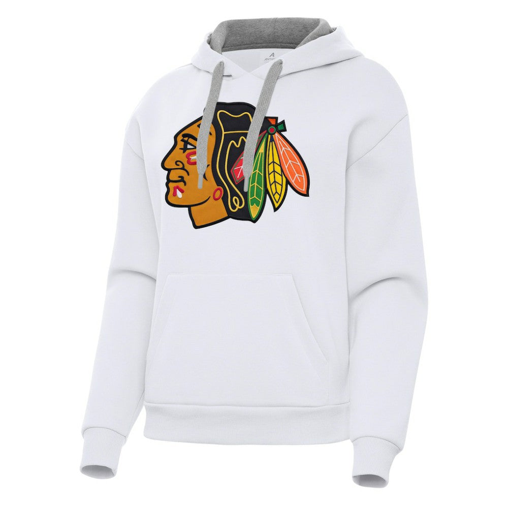 Chicago Blackhawks Antigua Women's Victory Pullover Hoodie - White Hoodies