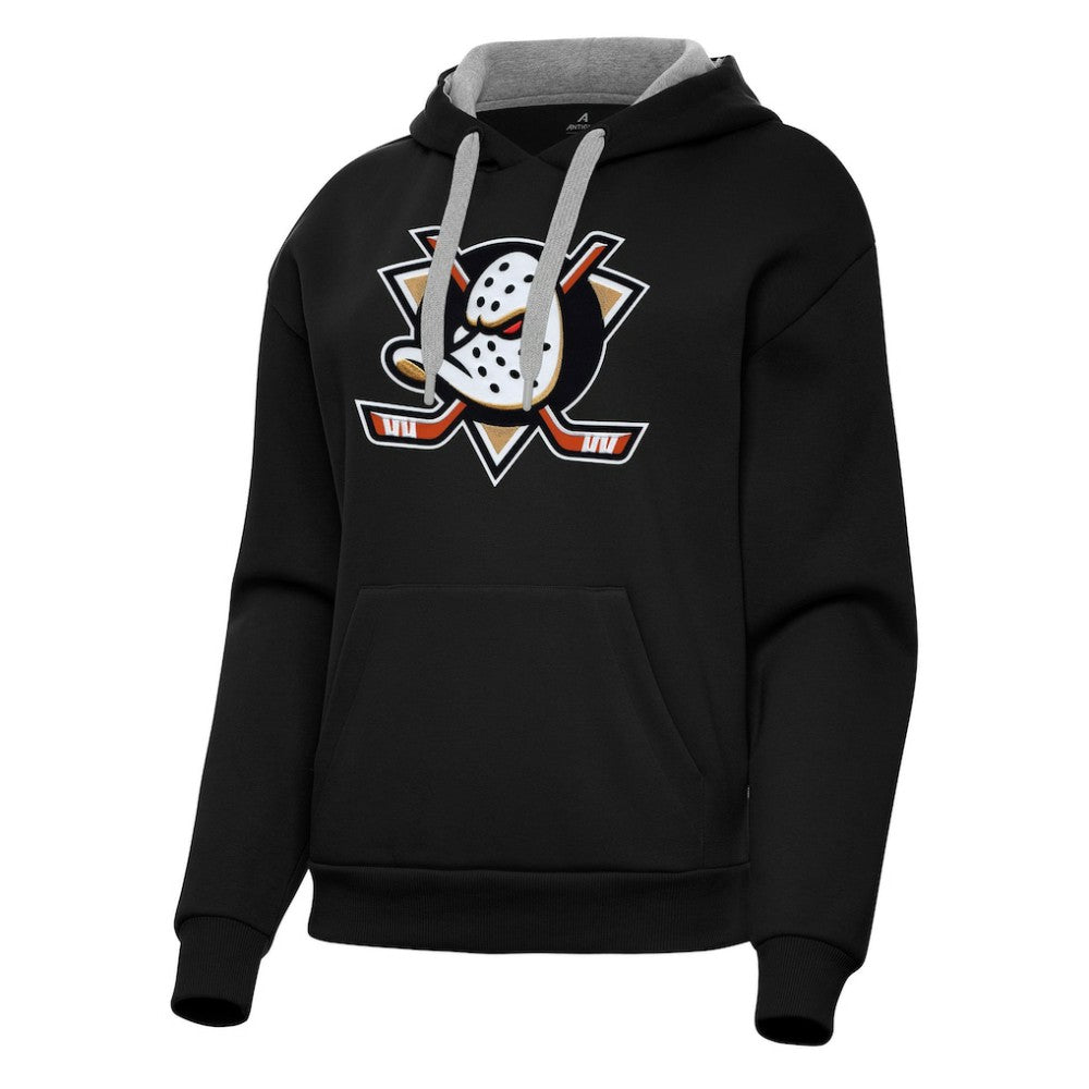 Anaheim Ducks Antigua Women's Victory Pullover Hoodie - Black Hoodies