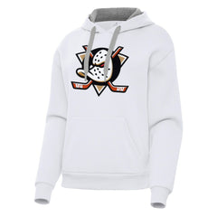 Anaheim Ducks Antigua Women's Victory Pullover Hoodie - White Hoodies