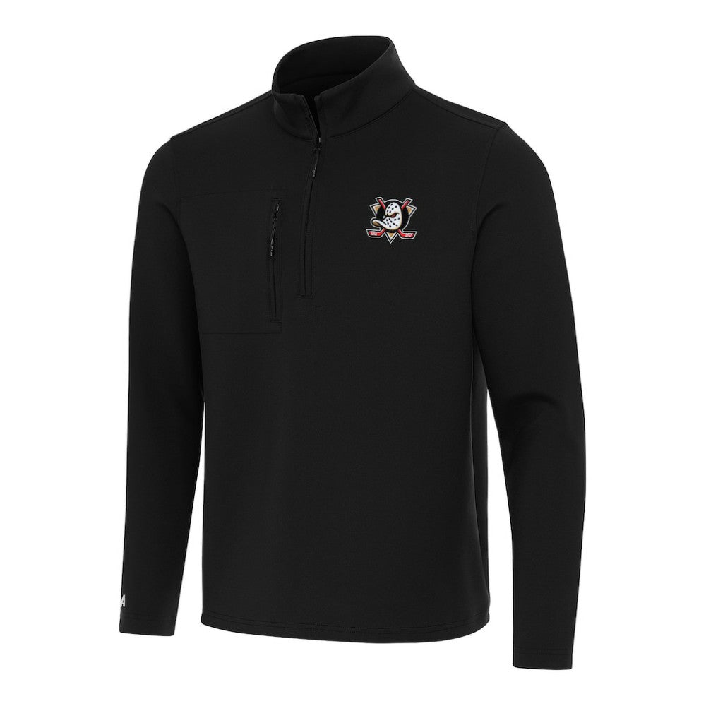 Anaheim Ducks Antigua Insider Quarter-Zip Top - Black Tops