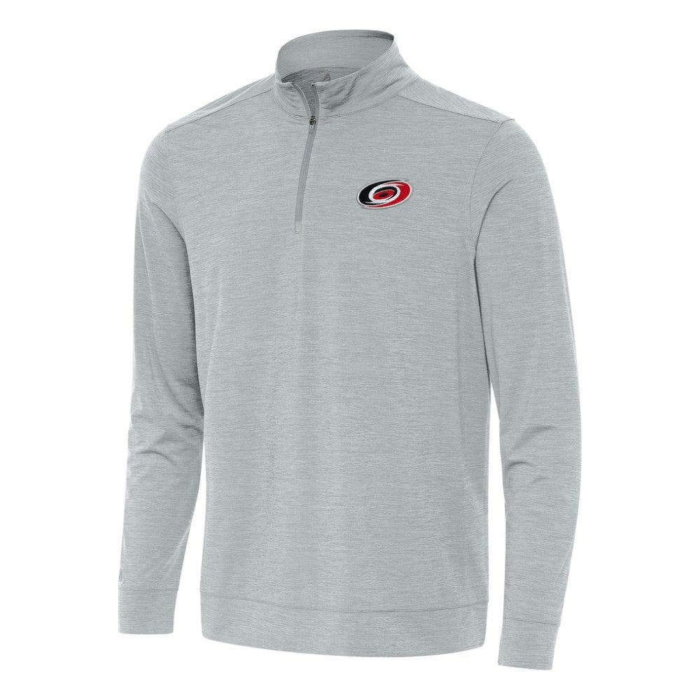 Carolina Hurricanes Antigua Bright Quarter-Zip Top - Heather Gray Tops