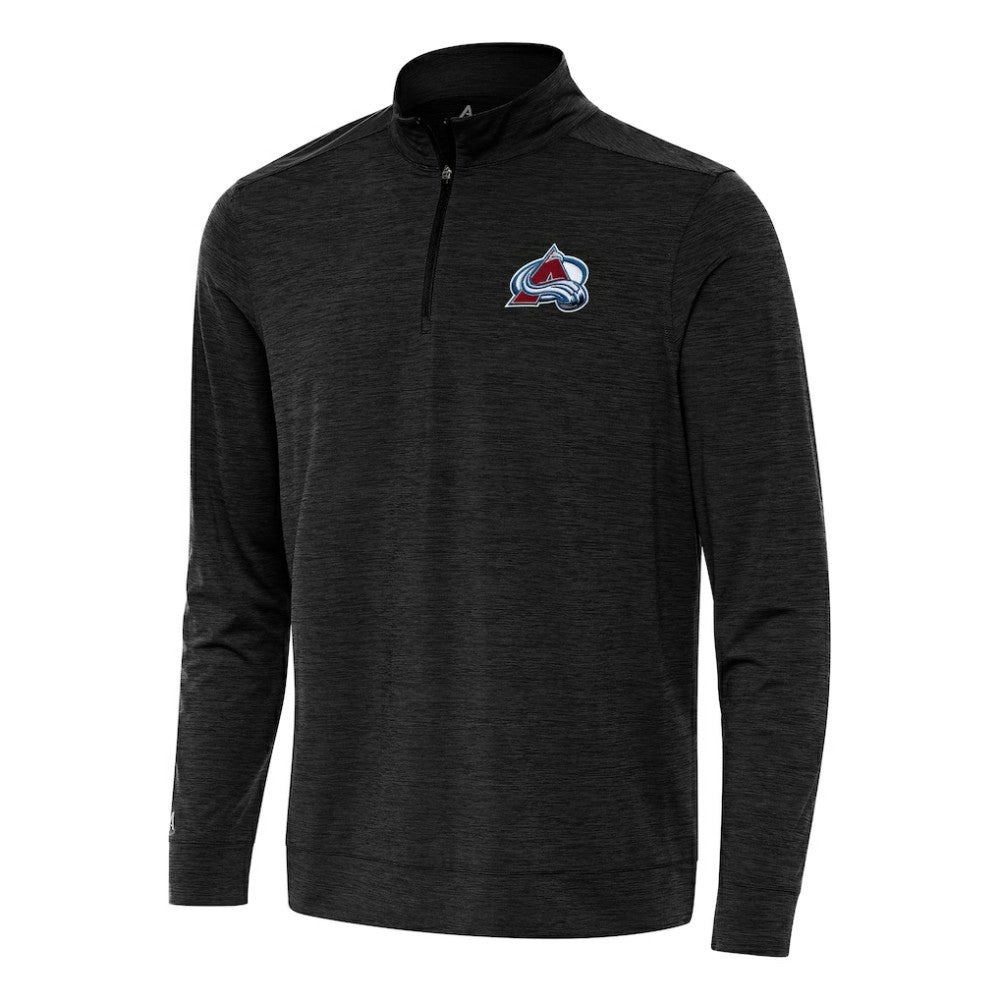 Colorado Avalanche Antigua Bright Quarter-Zip Top - Heather Black Tops