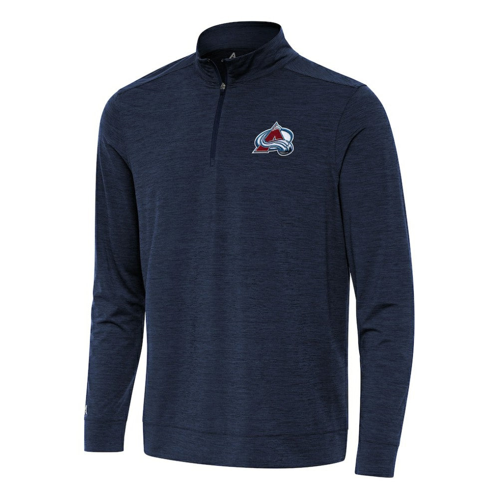 Colorado Avalanche Antigua Bright Quarter-Zip Top - Heather Navy Tops
