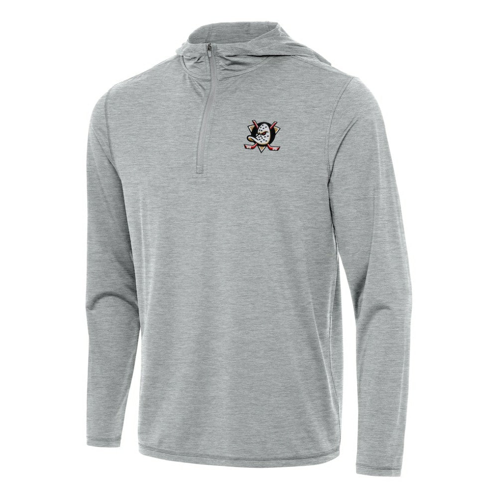 Anaheim Ducks Antigua Tidy Quarter-Zip Hoodie - Heather Gray Hoodies