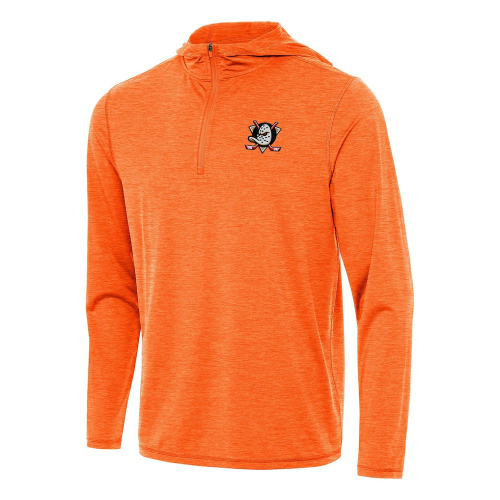 Anaheim Ducks Antigua Tidy Quarter-Zip Hoodie - Heather Orange Hoodies