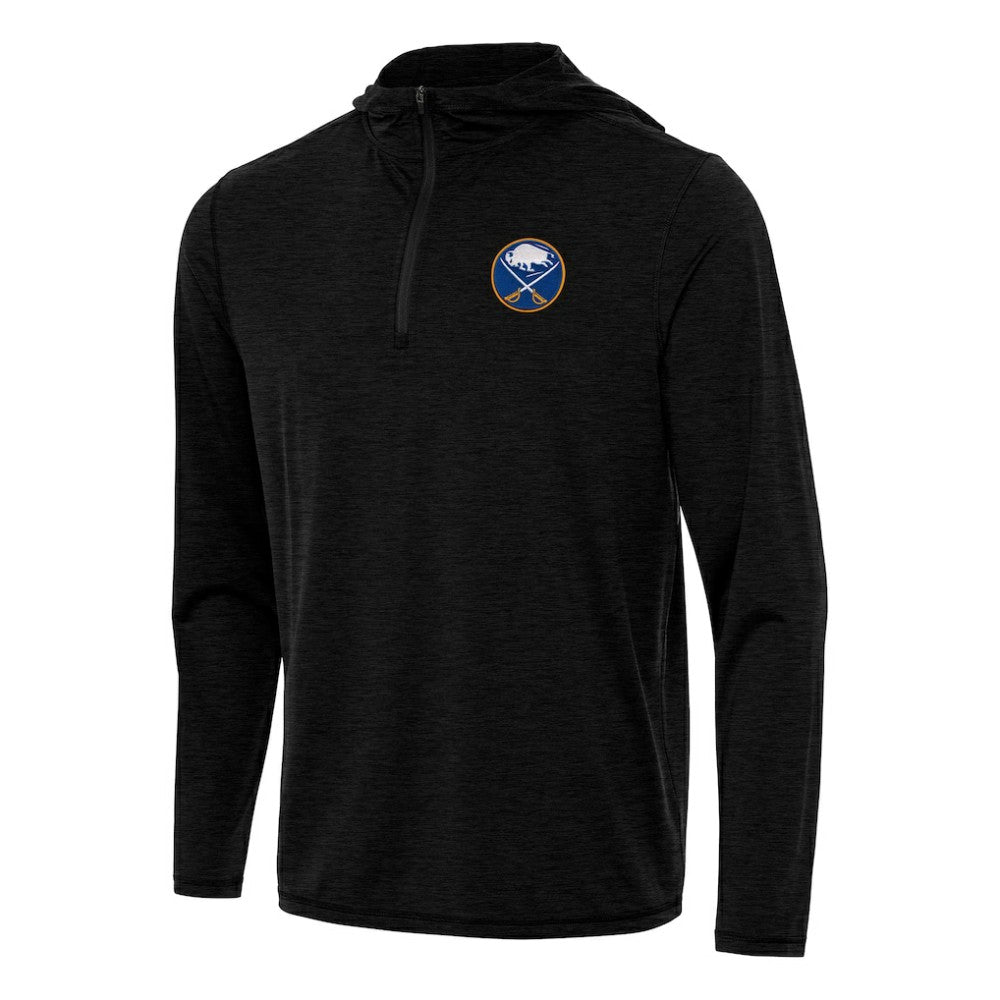 Buffalo Sabres Antigua Tidy Quarter-Zip Hoodie - Heather Black Hoodies