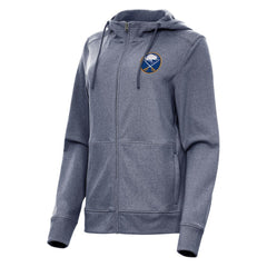 Buffalo Sabres Antigua Women's Seeker Full-Zip Hoodie - Heather Navy Hoodies