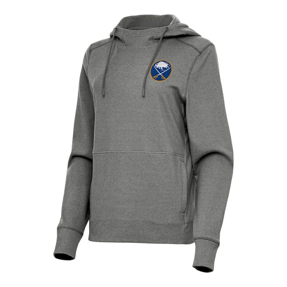 Buffalo Sabres Antigua Women's Justice Pullover Hoodie - Heather Black Hoodies