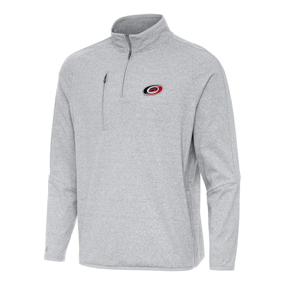 Carolina Hurricanes Antigua Certain Quarter-Zip Tri-Blend Sweatshirt - Heather Gray Sweatshirts