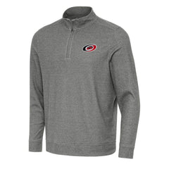 Carolina Hurricanes Antigua Subtle Quarter-Zip Sweatshirt - Heather Black Sweatshirts