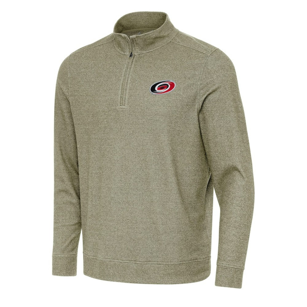 Carolina Hurricanes Antigua Subtle Quarter-Zip Sweatshirt - Olive Sweatshirts