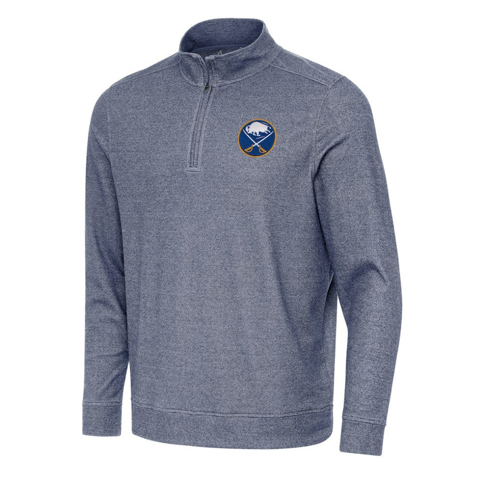 Buffalo Sabres Antigua Subtle Quarter-Zip Sweatshirt - Heather Navy Sweatshirts