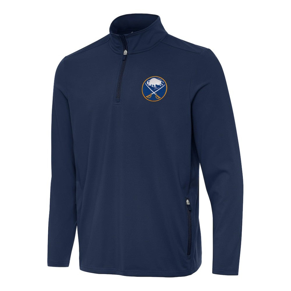 Buffalo Sabres Antigua Perilous Quarter-Zip Sweatshirt - Navy Sweatshirts