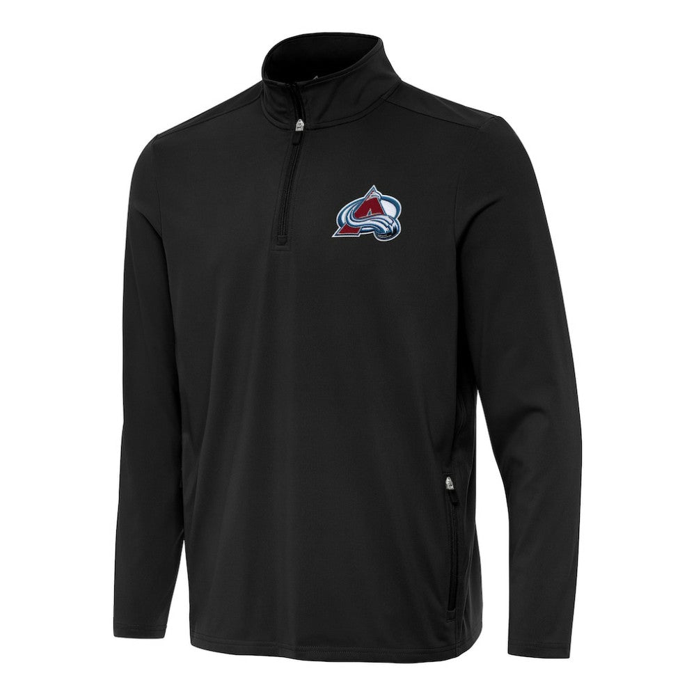 Colorado Avalanche Antigua Perilous Quarter-Zip Sweatshirt - Black Sweatshirts