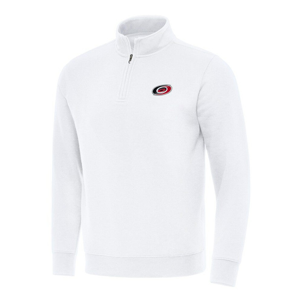 Carolina Hurricanes Antigua Victory Quarter-Zip Mock Sweatshirt - White Sweatshirts