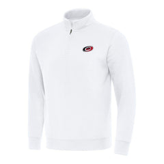 Carolina Hurricanes Antigua Victory Quarter-Zip Mock Sweatshirt - White Sweatshirts