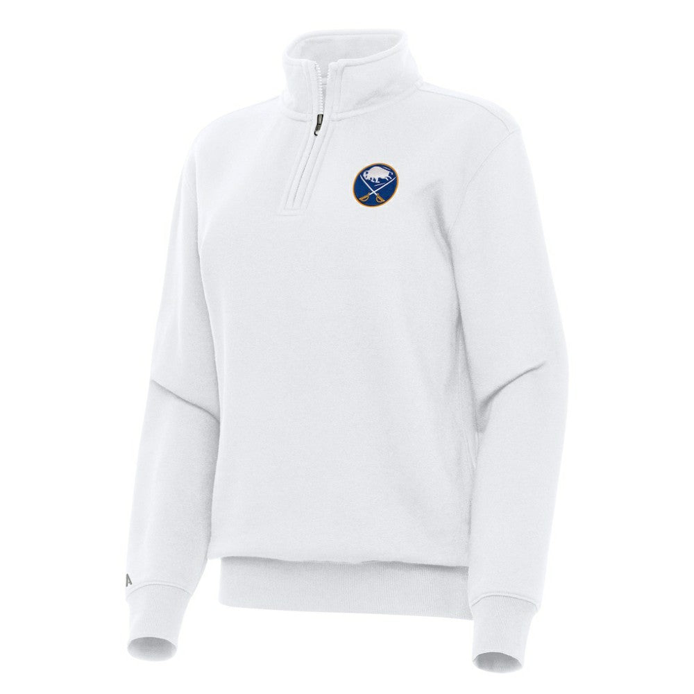 Buffalo Sabres Antigua Women's Victory Quarter-Zip Sweatshirt - White Sweatshirts