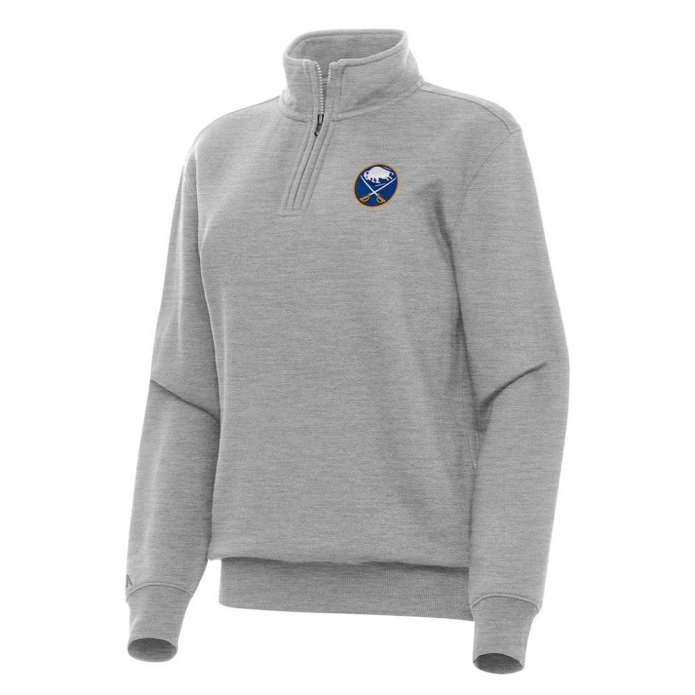Buffalo Sabres Antigua Women's Victory Quarter-Zip Sweatshirt - Heather Gray Sweatshirts