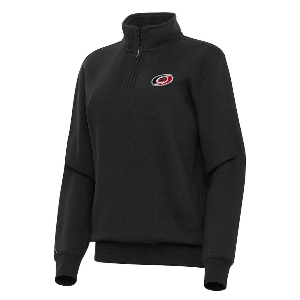 Carolina Hurricanes Antigua Women's Victory Quarter-Zip Sweatshirt - Black Sweatshirts