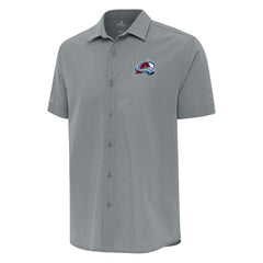 Colorado Avalanche Antigua Activate Woven Short Sleeve Button-Up Shirt - Gray
