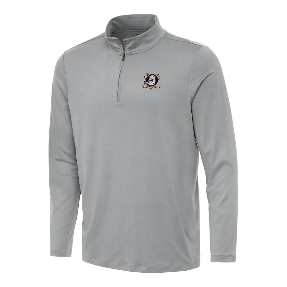 Anaheim Ducks Antigua Reprocess Quarter-Zip Top - Gray Tops