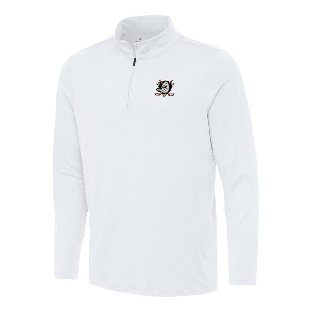 Anaheim Ducks Antigua Reprocess Quarter-Zip Top - White Tops