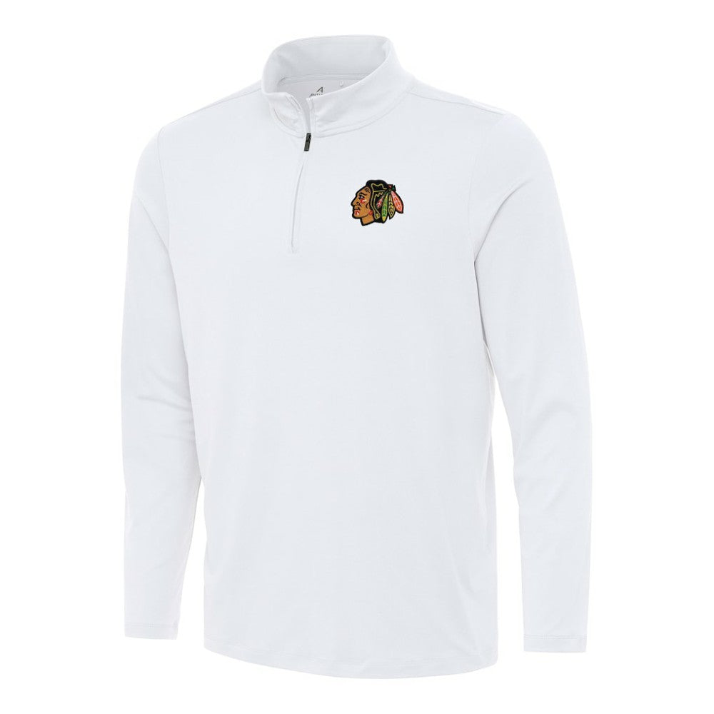 Chicago Blackhawks Antigua Reprocess Quarter-Zip Top - White Tops