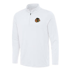 Chicago Blackhawks Antigua Reprocess Quarter-Zip Top - White Tops