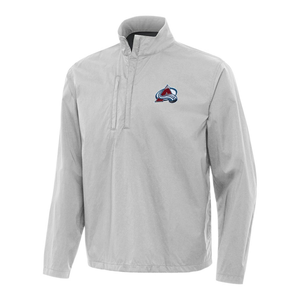 Colorado Avalanche Antigua Brisk Quarter-Zip Windbreaker - Heather Gray