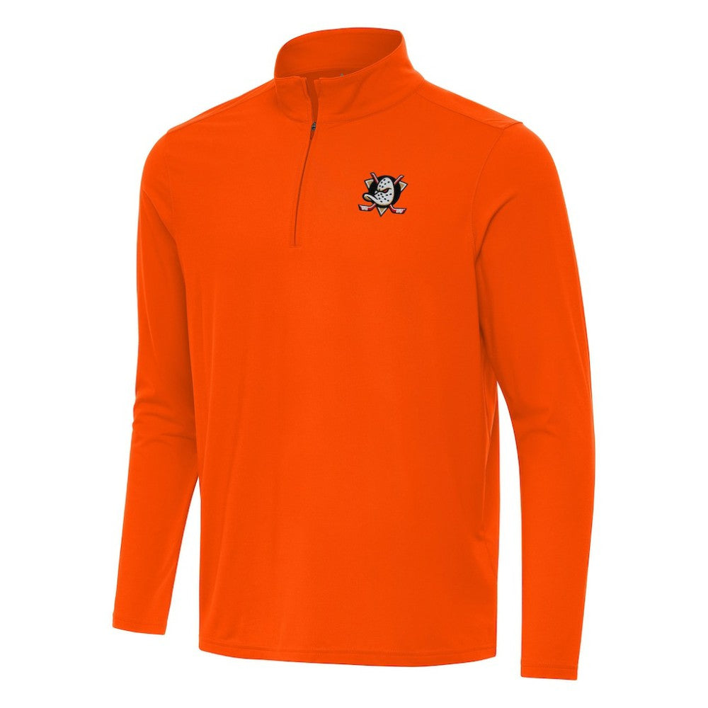 Anaheim Ducks Antigua Intent Quarter-Zip Top - Orange Tops