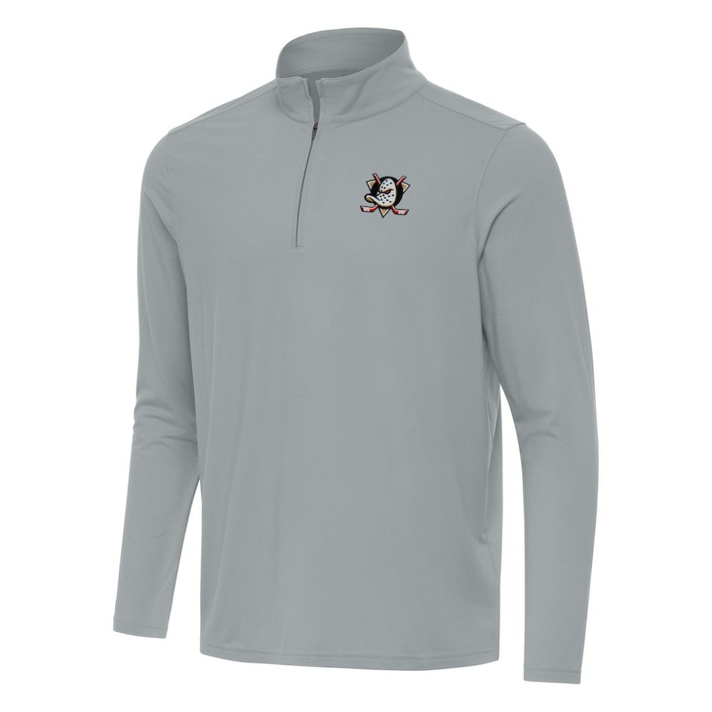Anaheim Ducks Antigua Intent Quarter-Zip Top - Gray Tops