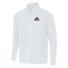 Colorado Avalanche Antigua Intent Quarter-Zip Top - White Tops