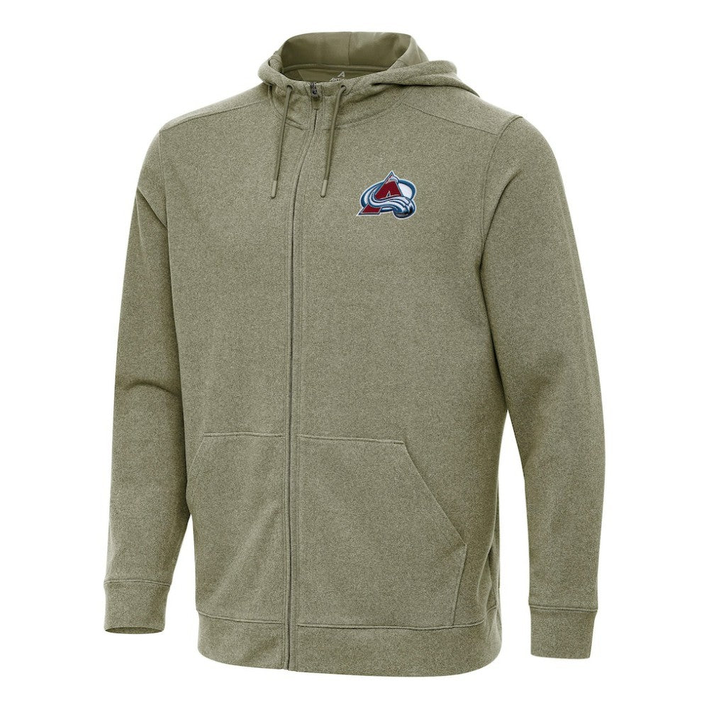 Colorado Avalanche Antigua Effortless Full-Zip Hoodie Jacket - Olive Hoodies