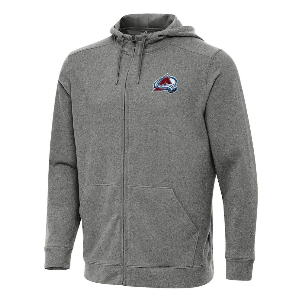 Colorado Avalanche Antigua Effortless Full-Zip Hoodie Jacket - Heather Black Hoodies