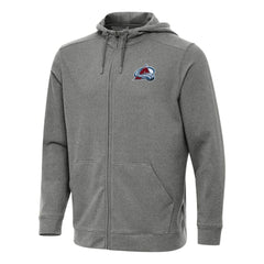 Colorado Avalanche Antigua Effortless Full-Zip Hoodie Jacket - Heather Black Hoodies