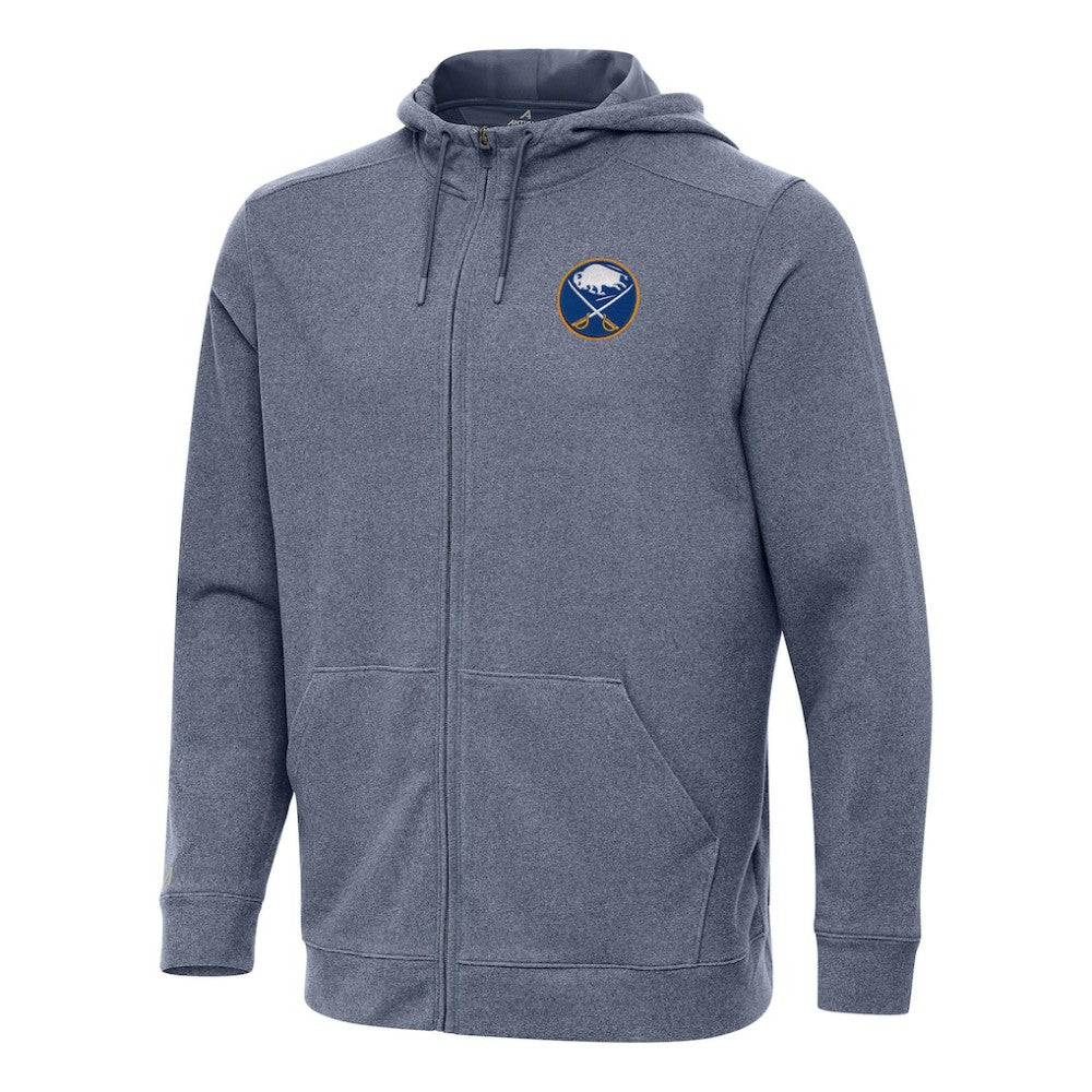 Buffalo Sabres Antigua Effortless Full-Zip Hoodie Jacket - Heather Navy Hoodies