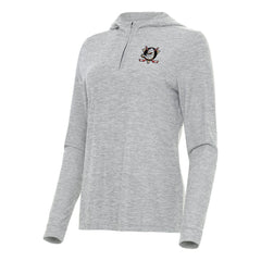 Anaheim Ducks Antigua Women's Daybreak Quarter-Zip Hoodie - Heather Gray Hoodies