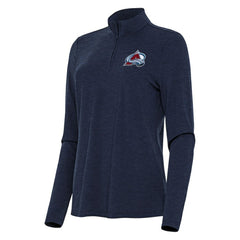 Colorado Avalanche Antigua Women's Bright Quarter-Zip Top - Heather Navy Tops