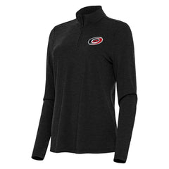 Carolina Hurricanes Antigua Women's Bright Quarter-Zip Top - Heather Black Tops