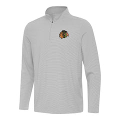 Chicago Blackhawks Antigua Twine Quarter-Zip Top - Gray Tops