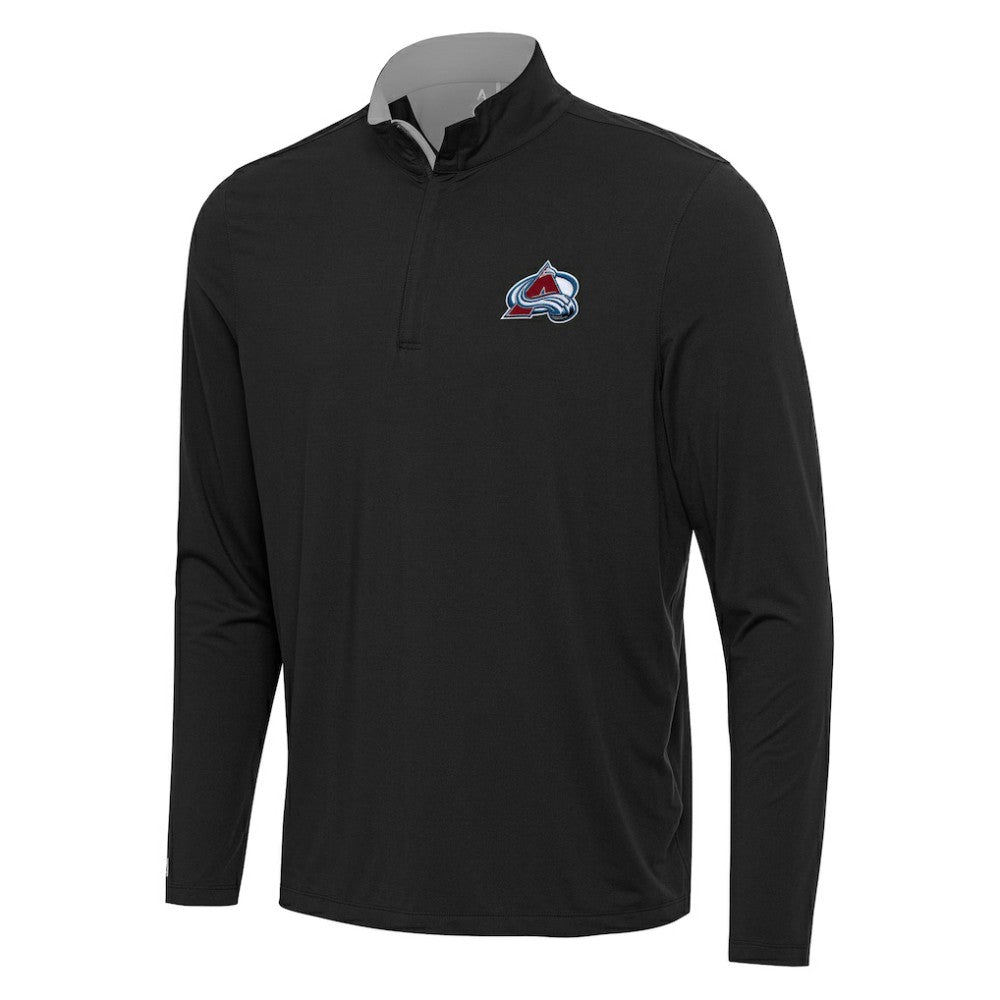 Colorado Avalanche Antigua Content Quarter-Zip Pullover Top - Black/Gray Pullover