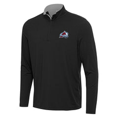 Colorado Avalanche Antigua Content Quarter-Zip Pullover Top - Black/Gray Pullover