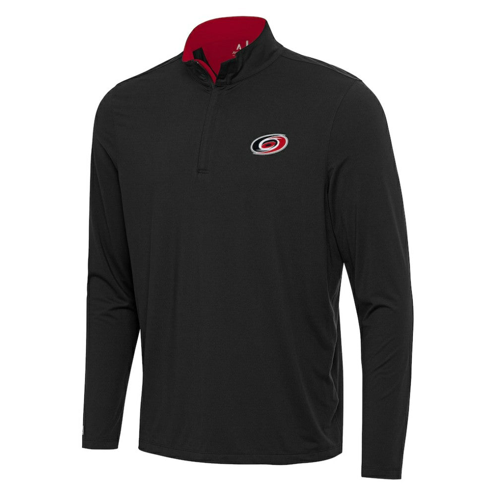 Carolina Hurricanes Antigua Content Quarter-Zip Pullover Top - Black/Red Pullover